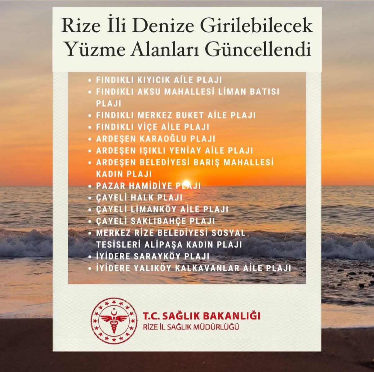 Rize’de Yüzme Alanlarının Su Kalitesi Düzenli Olarak Takip Ediliyor