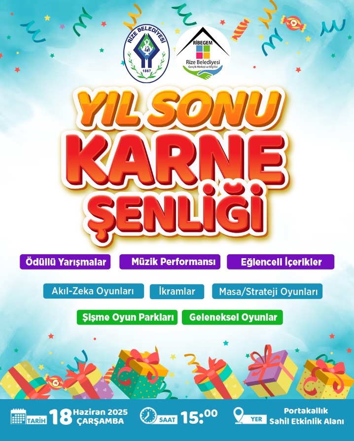 Rize Belediyesi’nden Öğrencilere Karne Şenliği Sürprizi