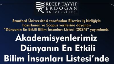 Stanford Üniversitesi tarafından Elsevier iş birliğiyle, Scopus verilerine dayanarak hazırlanan