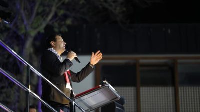 Saadet Partisi Genel Başkanı Mahmut Arıkan, Eyüpsultan Meydanı’nda düzenlenen ''Filistin'e