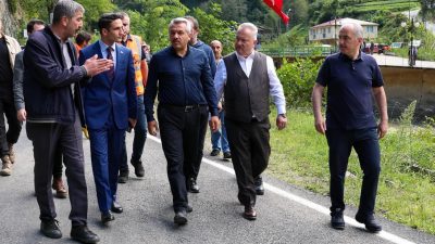 Rize Valisi İhsan Selim Baydaş hafta sonu sağana yağmurda bölgede