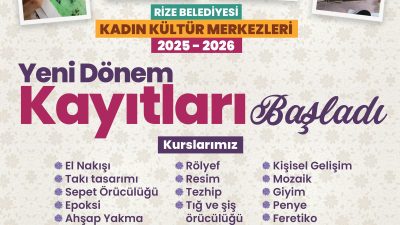 Rize Belediyesi Kadın Kültür Merkezleri, 2025-2026 yeni dönem kayıtlarını açtı