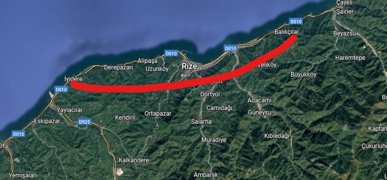 Rize sahil yolu araç yükünü kaldırmıyor. Transit yolun tünel ve