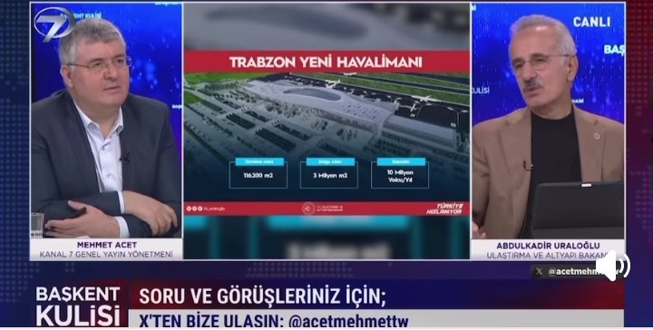 DEVLETİN PARASINI BOŞA HARCAMAYIN: TRABZON’A İKİNCİ HAVALİMANI GEREKSİZ BİR İSRAF PROJESİDİR Makale/Haber:Adnan ONAY   Ulaştırma ve Altyapı Bakanı Abdulkadir Uraloğlu’nun bir