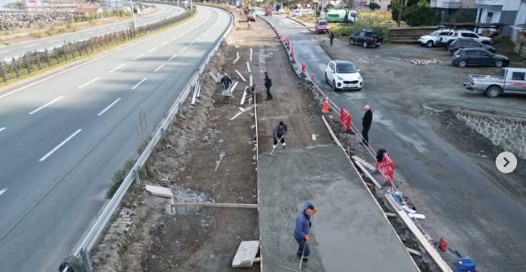 Rize’nin Fındıklı ilçesinde BOTAŞ ana doğalgaz boru hattı güzergâhı çalışmalarının