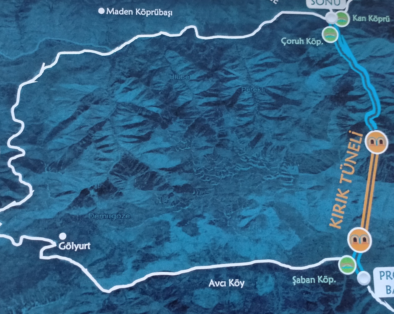 2015 YILINDA DELİNMEYE BAŞLANAN KIRIK TÜNELİNDE IŞIĞA 875 M. KALDI