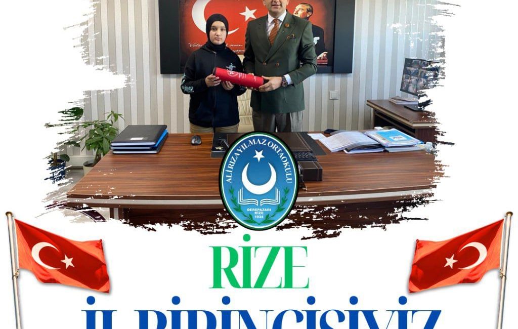 KÜBRA YAĞCI RİZE İL BİRİNCİSİ