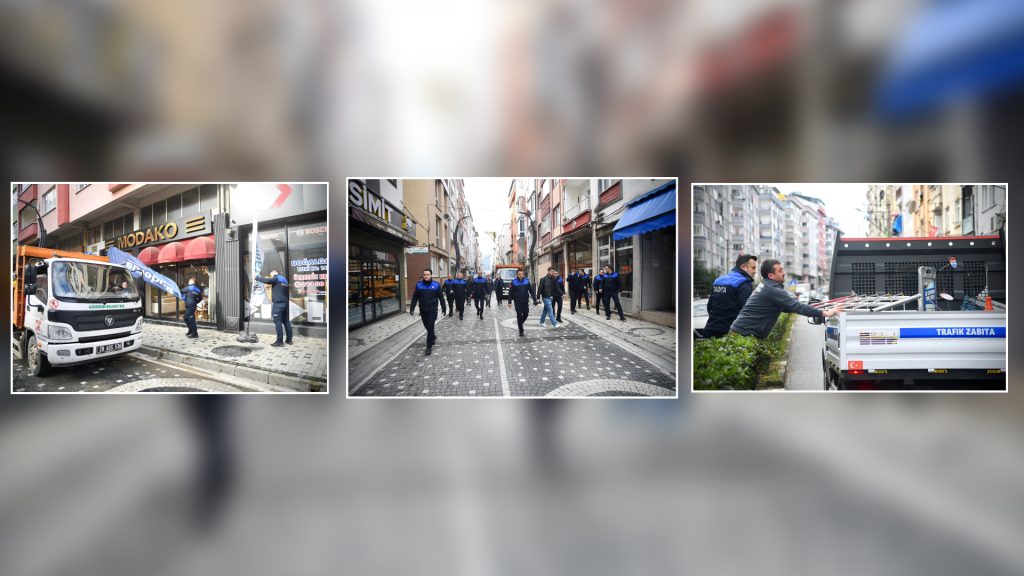 Giresun Belediyesi Zabıta Müdürlüğü ekipleri, kaldırım ve yol işgallerine karşı