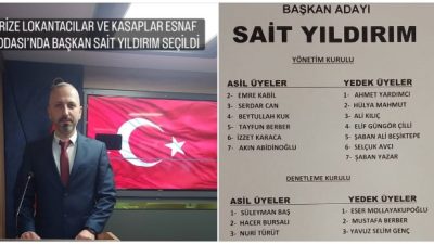 Rize Lokantacılar ve Kasaplar Esnaf Odası’nda gerçekleştirilen Olağan Genel Kurul’da