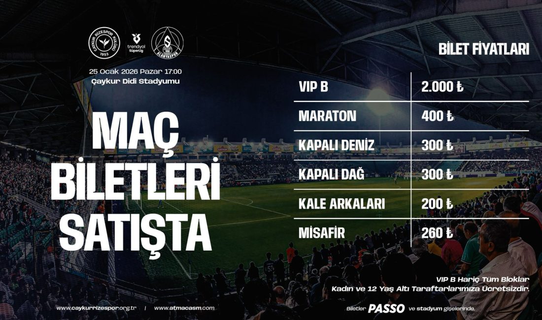 Çaykur Rizespor ile Corendon Alanyaspor arasında 25 Ocak 2026 Pazar