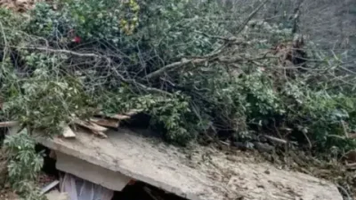 Rize’nin Güneysu ilçesine bağlı Kangel Mahallesi’nde şiddetli yağış sonrası meydana