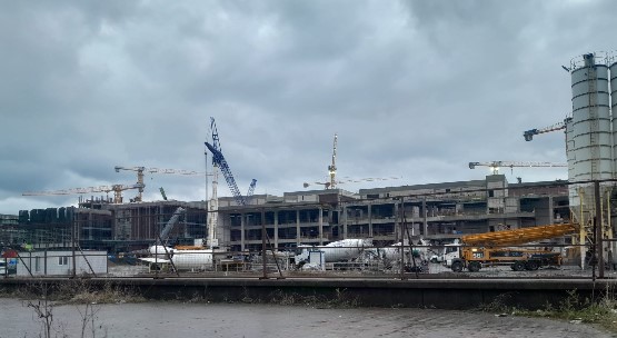 Rize’de yapımı devam eden Rize Şehir Hastanesi inşaatında meydana gelen