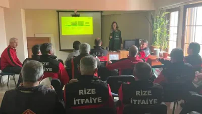 Yeşilay Rize İl Başkanlığı tarafından itfaiye personeline yönelik düzenlenen eğitimde
