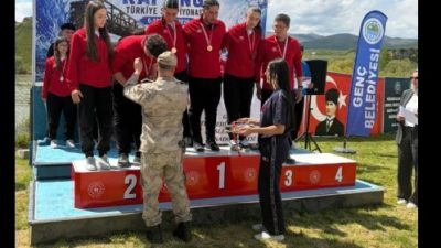 Güneysu, Bingöl’de düzenlenen Okul Sporları Gençler Rafting Türkiye Şampiyonası’nda elde