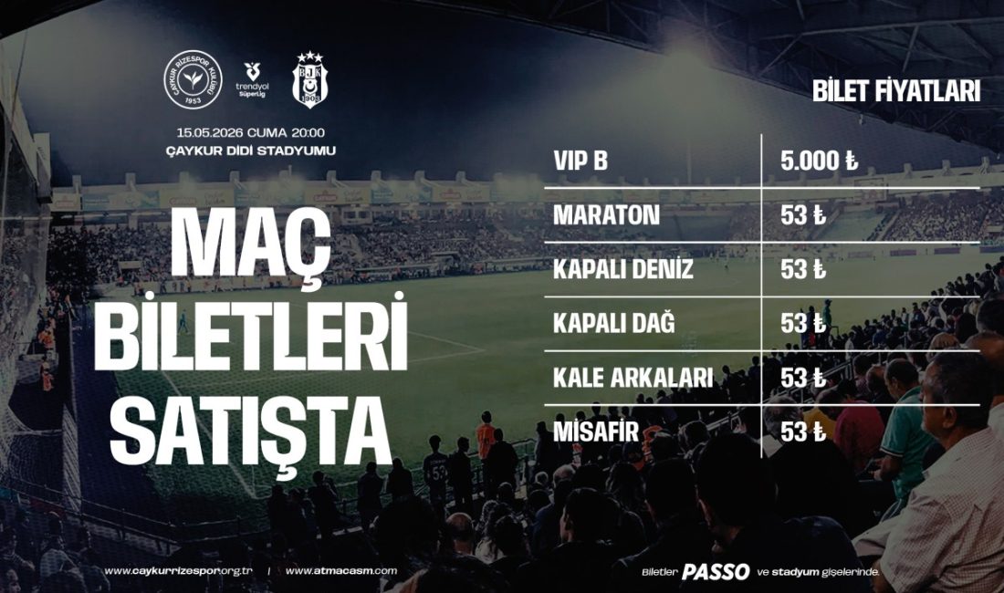 Çaykur Rizespor ile Beşiktaş arasında oynanacak Trendyol Süper Lig 34.