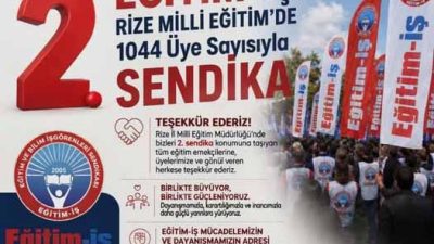 Eğitim-İş Rize Şubesi, İl Milli Eğitim bünyesinde ulaştığı 1044 üye