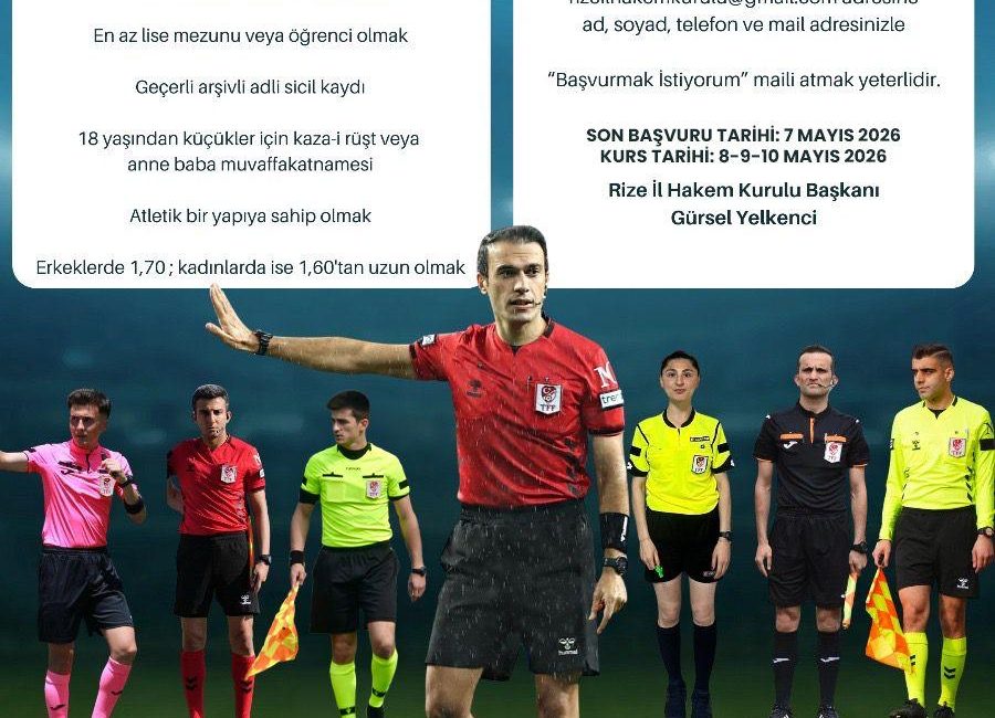 limizde 8-9-10 Mayıs tarihleri arasında futbol aday hakem kursu düzenlenecek