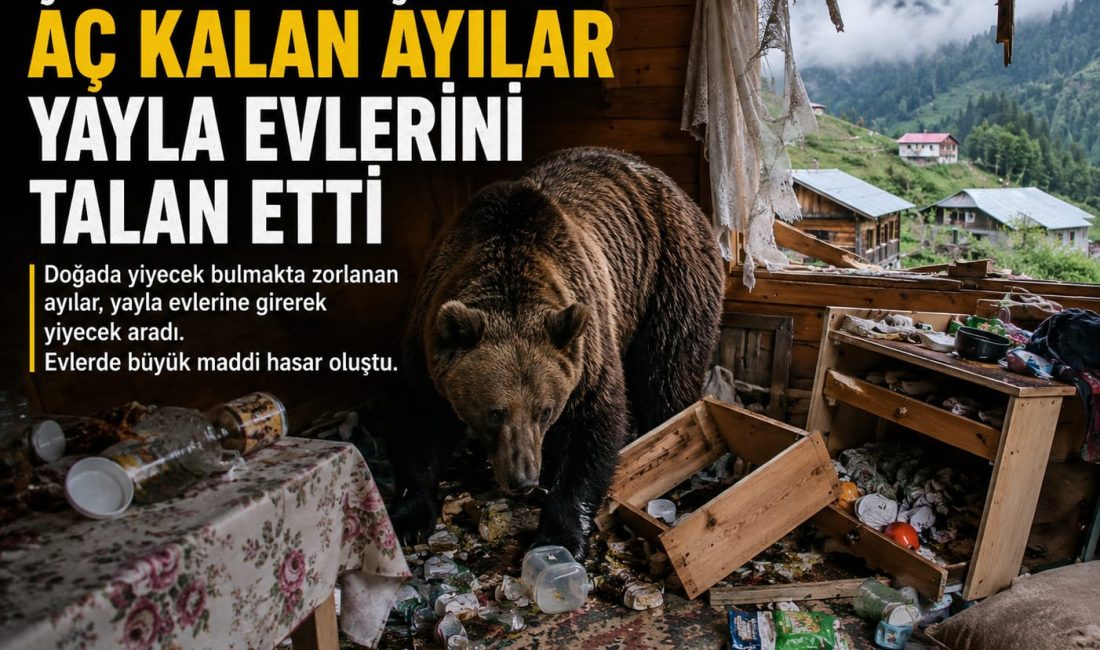 KIŞ UYKUSUNDAN UYANAN DEV AYILAR YAYLA EVLERİNİ PARAMPARÇA ETTİ
