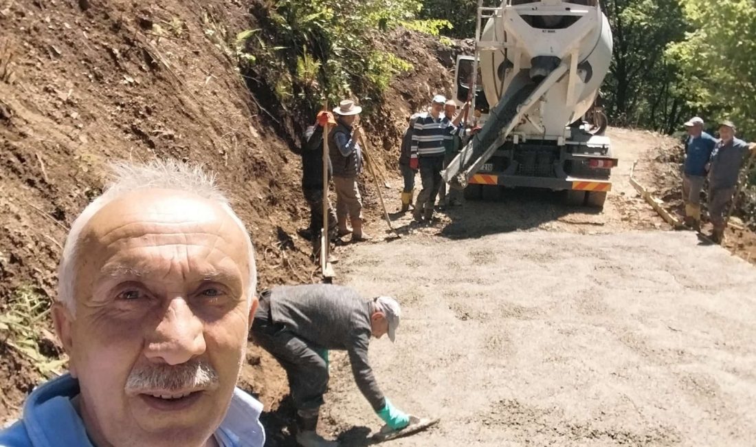 KÖY YOLUNDA 200 M3 BETONLA ÇAMURDAN KURTULDULAR