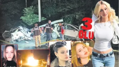 Rize’de Karadeniz Sahil Yolu’nda tur atan 4 genç kızın otomobili,