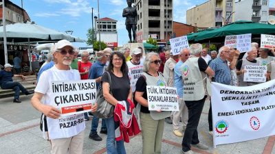 Rize’nin Pazar ilçesinde  Emekli  Sendikaları Platformu, açıklanan enflasyon