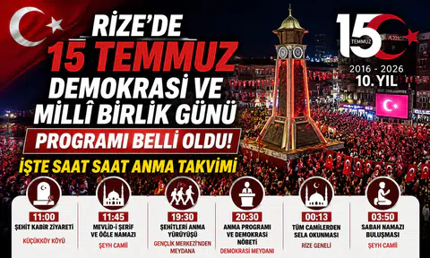 Rize'de 15 Temmuz Demokrasi ve Millî Birlik Günü'nün 10. yıl
