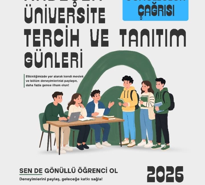 Ardeşen'de düzenlenecek 2026 Üniversite Tercih ve Tanıtım Günleri kapsamında gönüllü
