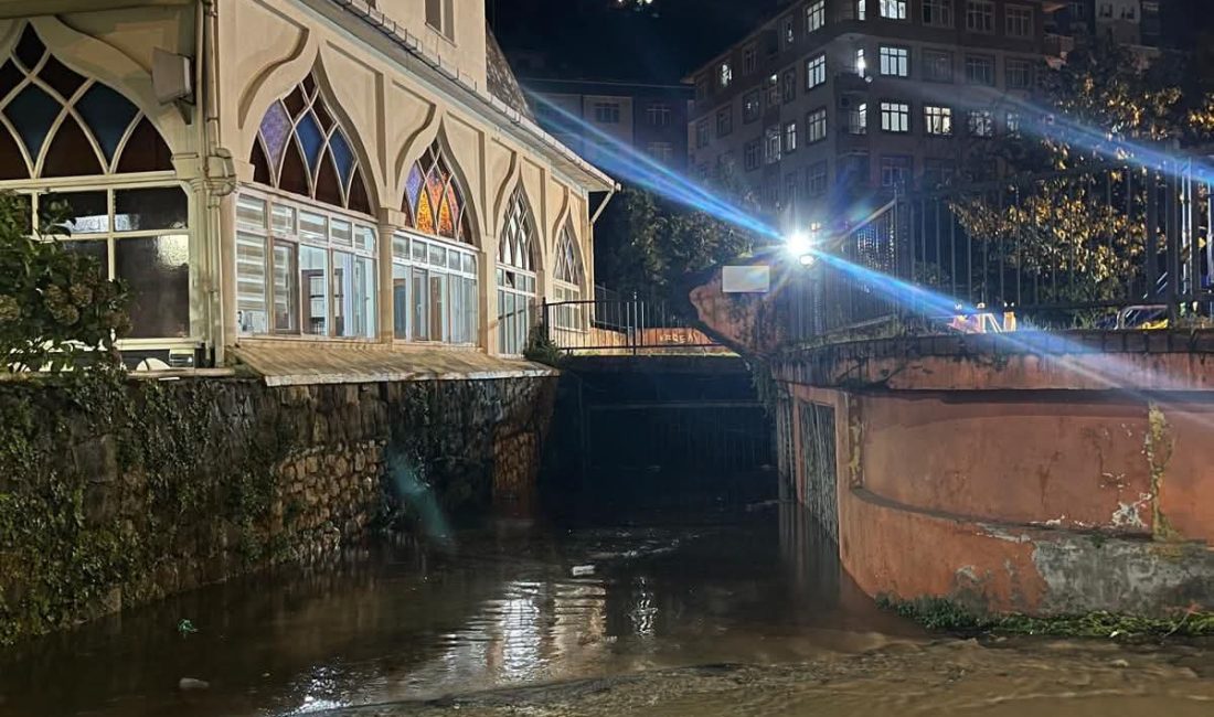 Rize'de etkili olan sağanak yağış nedeniyle su baskınları meydana geldi.