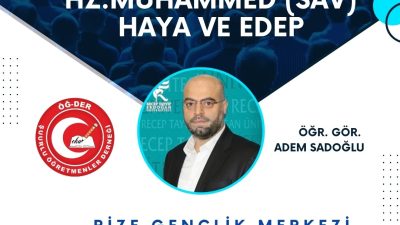 Şuurlu Öğretmenler Derneği Rize Şubesi tarafından düzenlenecek seminerde, Hazreti Muhammed’in