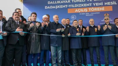 Erzurum-Rize güzergâhında yapımı tamamlanan 3 bin 105 metre uzunluğundaki çift