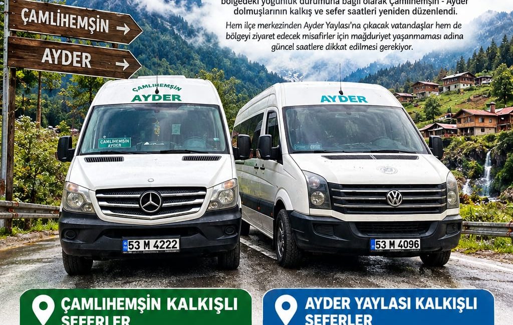 Rize’nin Çamlıhemşin ilçesinde kış sezonunun başlamasıyla birlikte toplu ulaşımda sefer