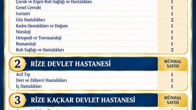 131. Dönem Devlet Hizmeti Yükümlülüğü (DHY) kapsamında Rize’deki sağlık kuruluşlarına